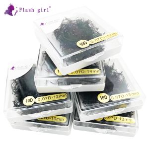 Cils Flash Girl Makeup Short STEM Premade Fans 1000 ventilateurs dans une boîte 10d 0,07 C D Étiquette privée Russie Volume Lashes Bulk Lashes