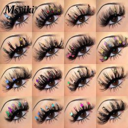 Coueuilles moelleuses Natural 3D 5D Faux de vison cils en vrac en gros papillon paillettes faux cils colored paquet de cils colorés maquillage