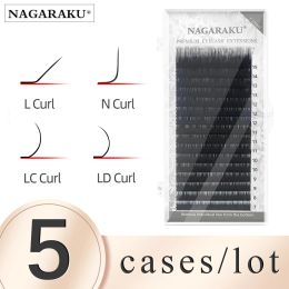 Cils nagaraku 5 caisses / lot n l lc ld en boucle spéciale Extension des cils individuels maquillage des cils super doux pour cils naturels