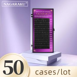 Cils nagaraku 50casas en vrac violet une longueur de vison extension de cils faux cils individuels outil de maquillage premium classique individuel