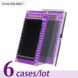 Cils nagaraku toutes taille 6 cas de faux vison extension des cils j b c d curl les cils individuels faux artificiels faux cils