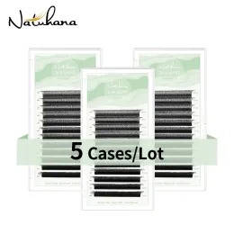 NATUHANA cils 5 étuis/Lot 3D Extensions de cils en forme de W ventilateurs de Volume préfabriqués cils en forme de W naturel doux faux cils maquillage