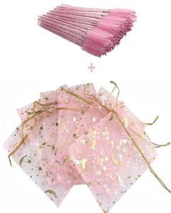 Paquet de cils pochettes en organza en forme d'étoile de papillon emballage créatif de cils avec des baguettes de mascara pinceau de maquillage8539845