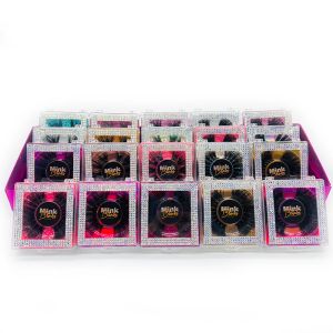 Cils PERMIUM 25 mm massons cils pack Fluffy Faux de cils en gros en gros avec un boîtier de boîte en diamant Full Stand Full Fake Lash Vendor Mix