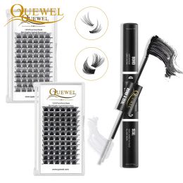 Wimpers quewel 72pcs cluster wimperverlenging diy segment lashes 816 mm wimperbinding en afdicht