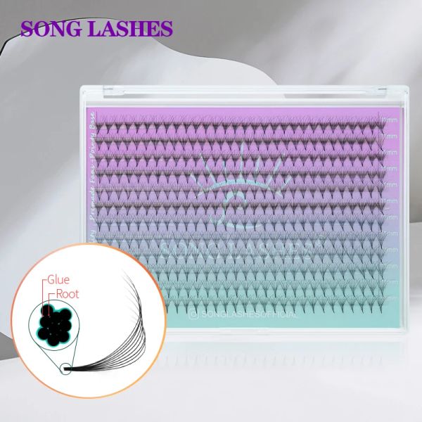 Cils SONG LASHES base pointue fans promade 6D/7D/8D/10D/14D extensions de cils 100% cils faits à la main fans préfabriqués outil de maquillage