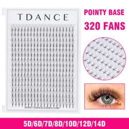 CEYELASHES TDANCE 320FANS 16lines Volume Pretade Volume 3D / 4D / 5D / 6D / 7D Point Point Point Pointy Base Middle Faux Faux Mink Lash Extension des cils