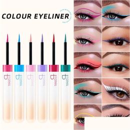 Eyeliner 12 Couleur Option Crayon Eyeliner Liquide Facile à Porter Colorf Blanc Jaune Bleu Eye Liner Stylo Maquillage Cosmétiques Drop Livraison Hea Dh6Fh