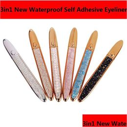 Eyeliner 3in1 Waterdichte zelfklevende valse wimpers geen lijm nodig om wimpers te dragen vloeistof sterke zelfklevende wimper druppelafgifte h otgxj