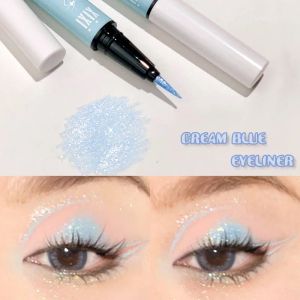 Eyeliner Baby Blue Glitter Eyeliner Pen Galaxy Highlighter Eyeshadow Silk Worm Pencil Longlasting Diamant Shiny Eye Make -up Waterdicht