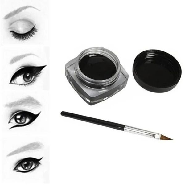 Delinador de ojos Black Eyeliner Cream impermeable cosmética de belleza de larga duración herramientas de maquillaje de sombra de ojos de gel