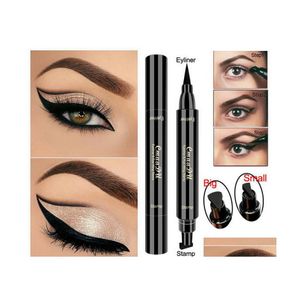 Eyeliner cmaadu dubbel gevleugeld voor beginnershoek borstel eyeliners pen make -up stempel eye voering groot en klein gemakkelijk te dragen zwarte ogen d dhtia