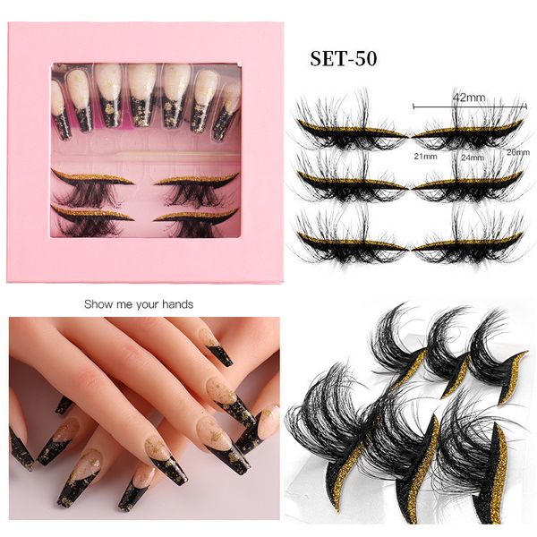 Eyeliner Cils Et Nail Art Outil Cils De Vison Auto-Adhésif Eyeliner Maquillage Eyeliners Réutilisables Faux Cils Maquillaje Delineadores De Ojos Pestanas Postizas