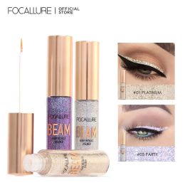 Eyeliner Focallage paillette liquide eyeliner diamant maquillage étanche 5 couleurs se paillettes brillantes cache-ombre de beauté cosmétiques