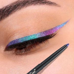 Eyeliner Glitter Aurora Eyeliner Pen Multi Chrome Eye Douner durable de fard à paupières métalliques brillant pigment de maquillage violet vert à soie