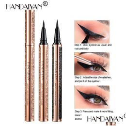 Eyeliner Handaiyan Stylo auto-adhésif Étanche Sans colle Cils pour les yeux Doublure liquide anti-transpiration Thintip Eyeliners Drop Delivery Santé Dhai6