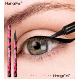 Delineador Hengfei Leopardo Impresión Líquido sin sombreado Quik Secado Secado Black Eye Lápiz Pencil Implaz de agua Persistente Muqueño Captura de maquillaje Deli otaeo