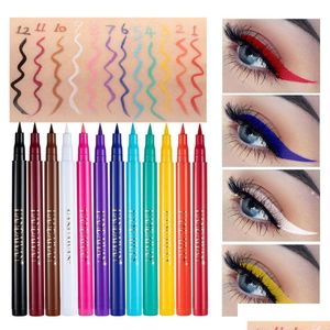 Eyeliner Liquid Pen Rainbow Eye Liner Crayon Eyeliners de couleur longue dur