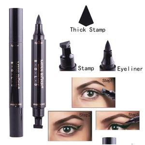 Eyeliner Miss Rose Stamp Seal Pencil Professional Oogmake -upgereedschap Dubbele koppen Twee pen drop levering Health Beauty Eyes Dh0eb