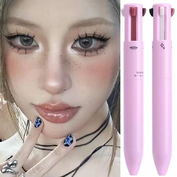 Eyeliner Multifonctionnel HighLighter Eyeshadow Crayon Makeup 4 in 1 Imperproping Drawing Lip Line Eyebrow Eyeliner Pen Easy Color Cosmetic