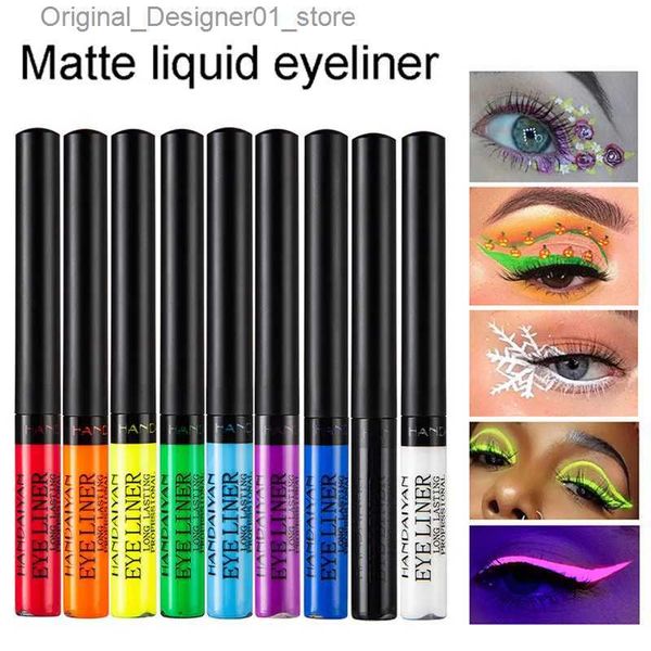 Eyeliner Nouveau Stylo Eyeliner Coloré Yeux Maquillage Blanc Rose Étanche Liquide Couleur Eye Liner Crayon Mat Violet Stylo Maquillage Cosmétiques Q240119