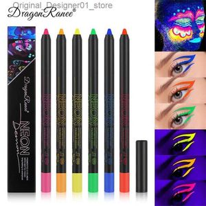 Eyeliner Nieuwe Neon Gepigmenteerde Eyeliner Gel Matte Blijvende Waterdichte Fluorescentie Eyeliner Potlood Halloween Gezichtsverf Pen op waterbasis Q240122