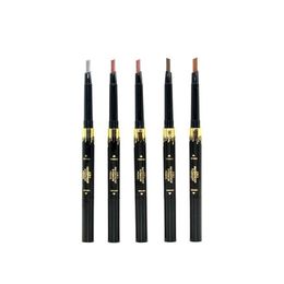 Eyeliner intrekbare hoek wenkbrauw potlood waterdicht 2 in 1 met borstel gemakkelijk te dragen langdurige natuurlijke coloris hele verkoop make -up ey dh2m0