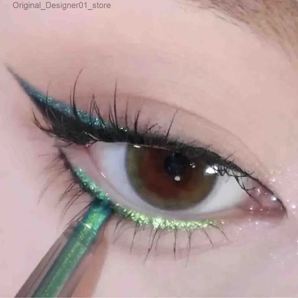 Delineador de ojos Diamante brillante Delineador de ojos Lápiz Verde Oro Púrpura Brillo Sombra de ojos Mentira Gusano de seda Pluma Cosméticos de belleza impermeables Maquillaje de mujer Q240119