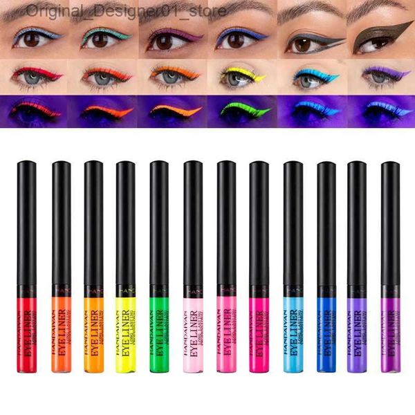 Eyeliner UV Lumière Néon Eyeliner Stylo Yeux Maquillage Rouge Étanche Liquide Couleur Eye Liner Crayon Maquillage Cosmétiques Jaune Mat Violet Stylo Q240119