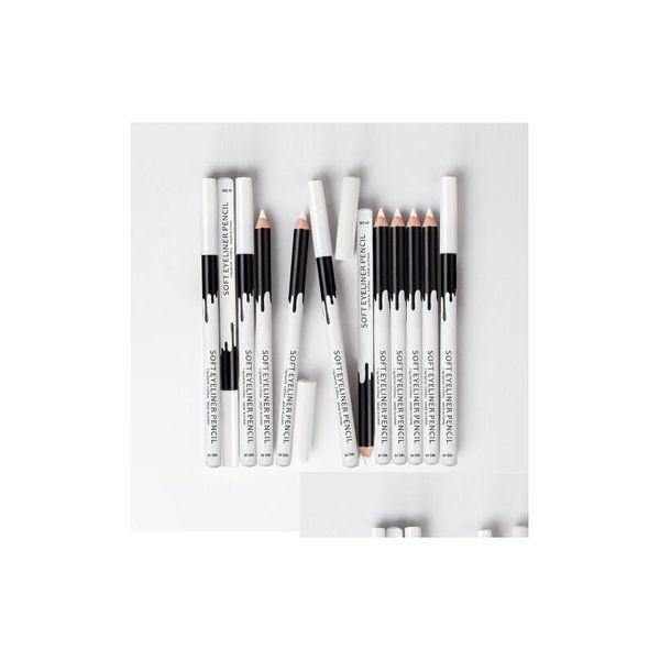 Eyeliner Gros Mode Cosmétiques Mignons 12Pc Doux Blanc Eyeliner Crayon Eye Liner Imperméable Longue Durée Éclaircir Drop Livraison Hea Dh3Cx