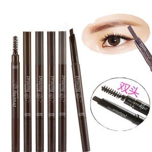 Ojos 6 colores Etude House Dibujo Cejas Forma triangular Lápices de cejas naturales Pinceles Mejoradores Maquillaje Cosméticos Negro Marrón Gris