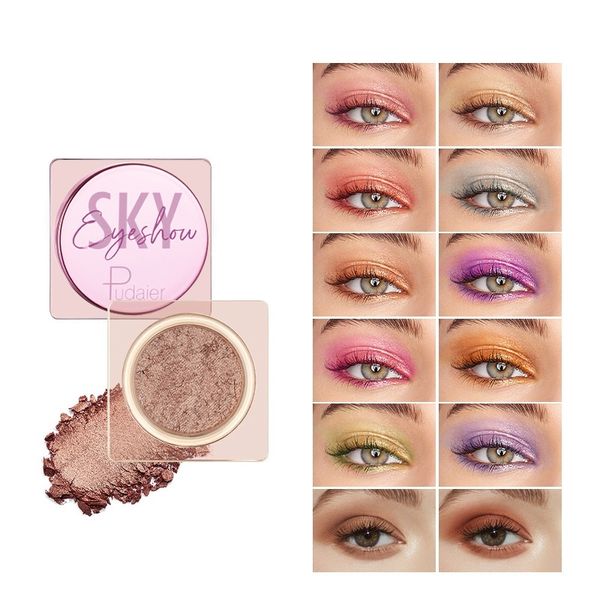 Sombra de ojos Maquillaje Sombra de ojos Gillter Shimmer Mate de larga duración Maquillaje de ojos impermeable para niñas y mujeres