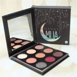 Oogschaduw pallete glans gepigmenteerde manny mua oogschaduw poeder m oogschaduw kit 9 ​​kleuren oogschaduwen palet