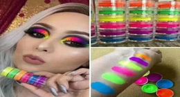 Makeuvré de poudre de fard à paupières 6Colors à paupières néon ensemble de beauté Eyes Cosmetics Nouveaux yeux de poudre Makeup 6pcs Kit Diy Nail Art Powder 4337084