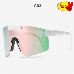 Eyewear 2024 Lunes à cyclisme extérieures doubles larges lunettes de soleil rouges Rose Lignes de soleil polarisées Polarisé TR90 Frame UV400 Protection avec Boîte