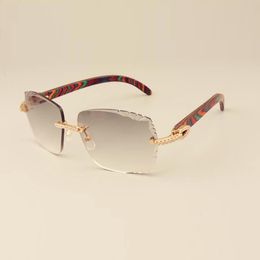 brillenframes 3524014 diamant zonnebrillen met natuurlijke kleurpatroon houten zonnebrillen en gravurelens