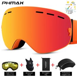 Lunettes phmax skigles doubles couches uv400 antifog gros verres de ski ski masque snowboard hommes femmes snow snowgles hiver sport cadeau