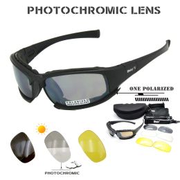 Lunettes Daisy X7 lunettes de soleil photochromiques lunettes tactiques hommes lunettes polarisées C5 Kit jeu de guerre lunettes de tir cyclisme en plein air Gafas