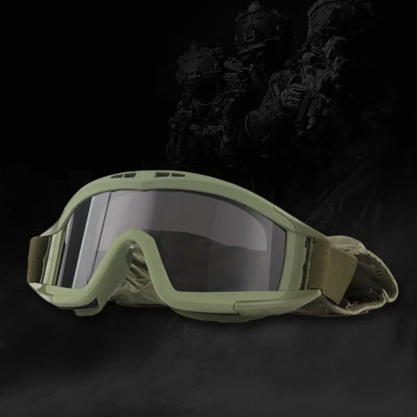 Eyewars Military Airsoft Tactical Goggles Shoting Luging Motoroproofproof Paintball CS Wargame Randonnée 3 Lens Black Tan Green