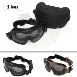 Péies à lunettes militaires Tactical Goggles Airsoft Shooting Safety Protection Eye Protection éolienne Mini ventilateur ANTIFOG MOTOROCHE DE MOTO