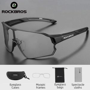 Lunettes de lunettes photochromiques officielles Rockbros UV400 Goggle à vélo de vélos à vélo de verres à cyclisme réglables