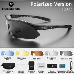 ROCKBROS Gepolariseerde Fietsbril Mannen Road Sport Zonnebril Mountainbike Bril Goggles Brillen 5 Lens MTB Fiets Accessoires