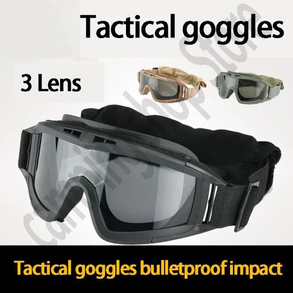 Lunettes Tactical Goggles 3 LENS ARRALIE MILITAIRE ARRITY THOSTES LEVERES DE CHAPPORTES EYEWEAR EXTERNOOR CS GAME GAM