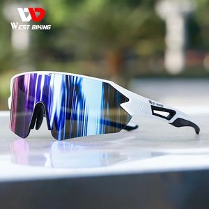 Eyewears WEST BIKING Gafas de ciclismo para hombres y mujeres UV 400 Gafas de sol deportivas PU Gafas de ciclismo a prueba de viento para correr Senderismo Golf Conducir