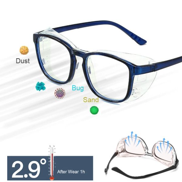 Lunettes hydratantes pour pièce humide pour hommes et femmes, Anti-sécheresse des yeux, blocage de la lumière bleue, Protection anti-pollen, cadre de prescription