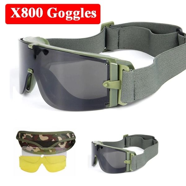 Lunettes X800 tactique Paintball jeux de guerre tir lunettes de Protection chasse en plein air Airsoft lunettes militaire armée lunettes