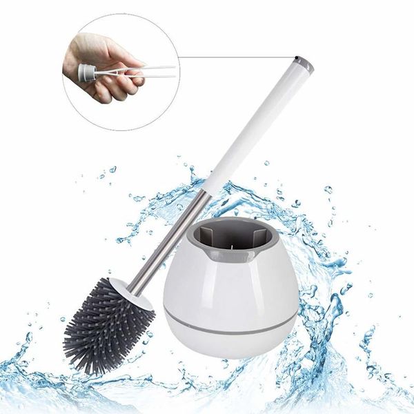 Brosse WC Eyliden TPR avec une pince à épiler et un support bien pensés et des poils en silicone pour le nettoyage de la salle de bain 220511