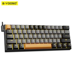 EYOOSO Z11 USB 60% Mini mechanisch gamingtoetsenbord Blauw Rood Schakelaar 61 toetsen Bekabelde afneembare kabel draagbaar voor reiscomputer 231228