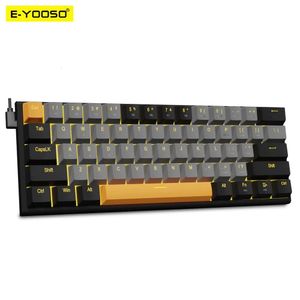 EYOOSO Z11 USB clavier filaire de jeu mécanique commutateur rouge 61 touches Gamer russe brésilien portugais pour ordinateur PC portable 231228