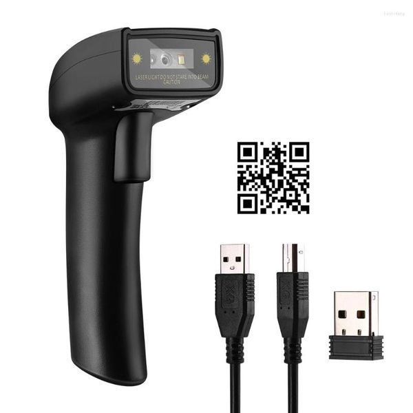 Escáner de código de barras portátil Eyoyo Bluetooth/inalámbrico/lector de plataforma USB con cable QR PDF417 matriz de datos 1D/2D código de barras